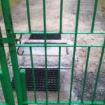 Photograph showing the foot bath for piggery farm